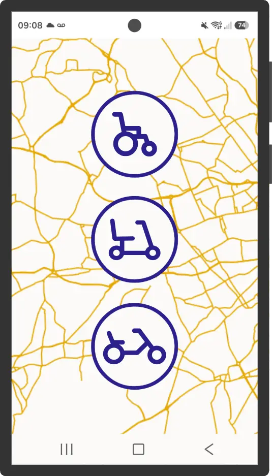 Phone showing the Mobility Mapper app with a Bristol network map